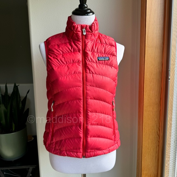 Patagonia Down Sweater Vest Small Maraschino Red Pink 800-fill-power down S - Picture 13 of 13